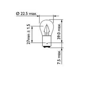 Лампа 12V P22 15W BA15s PHILIPS 12401CP, P-12401