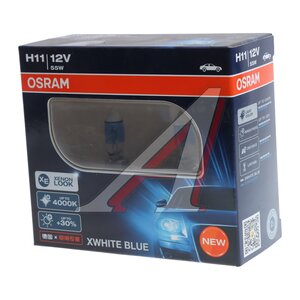 Лампа 12V H11 55W PGJ19-2 +30% 4000К евробокс (2шт.) XWhite Blue OSRAM 62211XWB-HCB, O-62211XWB2, АКГ12-55