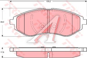 Колодки тормозные CHEVROLET Aveo передние (4шт.) TRW GDB3330, 96534653/94566892