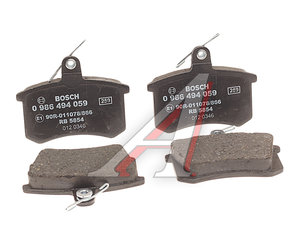 Колодки тормозные AUDI 100 (90-94) задние (4шт.) BOSCH 0 986 494 059