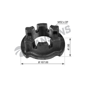 Гайка BPW ступицы корончатая (M52х2 H=52 SW80) MANSONS 300.133, 0326217120