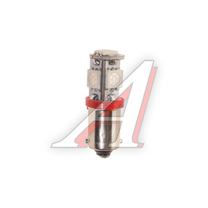 Лампа светодиодная 12V T4W BA9s 5 светодиодов MEGAPOWER 90125R, M-90125R, А12-4-1