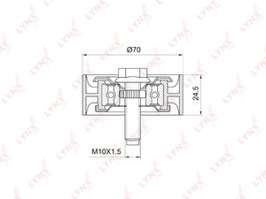 Ролик приводного ремня MITSUBISHI Outlander XL обводной LYNX PB7020, 1341A005