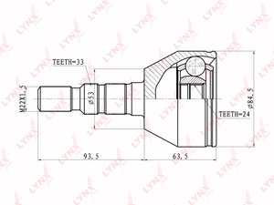 ШРУС наружный CHEVROLET Lanos LYNX CO5900, 513638, 93182543