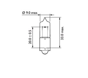 Лампа 12V H21W BAY9s PHILIPS 12356CP, P-12356, А12-21