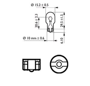 Лампа 12V W16W W2.1x9.5d PHILIPS 12067CP, P-12067