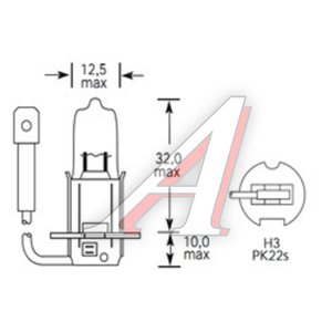 Лампа 24V H3 70W PK22s 1750лм Стандарт TESLAFT (Россия) 4631111142745, 142745, АКГ 24-70-1 (НЗ)