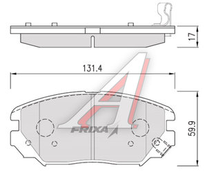 Колодки тормозные HYUNDAI Sonata NF (04-) передние (4шт.) FRIXA S1H17, 58101-3KA20