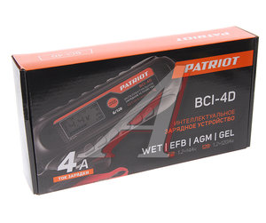 Устройство зарядное 6-12V 4А 120Ач 220V (автомат) PATRIOT BCI-4D, 650301904