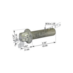 Болт SAF крепления диска тормозного (M18x1.5x65) MANSONS 600.082, 600082, 4343280110