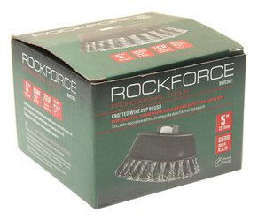 Кордщетка для УШМ "чашка" 125мм витая сталь ROCKFORCE RF-BWC105