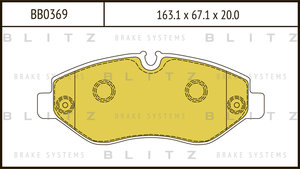 Колодки тормозные MERCEDES Sprinter (906) (00-) передние (4шт.) BLITZ BB0369, GDB1698, A0054202120