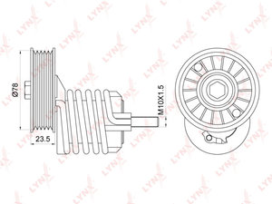 Ролик приводного ремня VW Passat AUDI A4,A6 натяжителя (с демпфером) LYNX PT3164, VKM31034, 028903315M