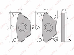 Колодки тормозные TOYOTA Yaris,Celica,Corolla задние (99-) (4шт.) LYNX BD7538, GDB3243, 04466-52030