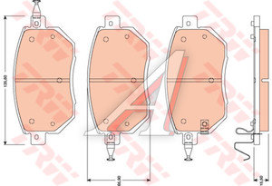 Колодки тормозные INFINITI FX35, FX45 NISSAN Murano (Z50) (03-) передние (4шт.) TRW GDB3416, 41060-CA093