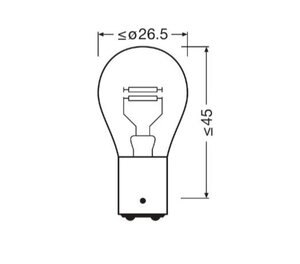 Лампа 12V P21/5W BAY15d Ultra Life OSRAM 7528ULT, O-7528ULT, А12-21+5-2