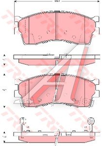 Колодки тормозные KIA Spectra (ИжАвто) (05-), Rio (02-), Clarus (98-) передние (4шт.) TRW GDB3285, GDB3285/GDB3245, 0K2N1-33-28ZA/0K9B6-33-28Z/58115-FDA00