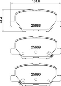 Колодки тормозные MITSUBISHI Outlander (12-) задние (4шт.) MINTEX MDB3336, GDB3583, 4605A802