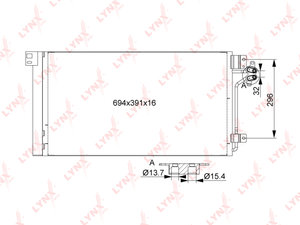 Радиатор кондиционера VW T5 (03-09) LYNX RC-0524