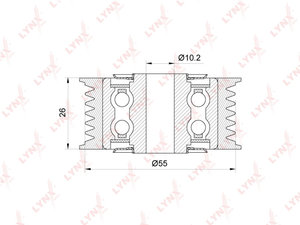 Ролик приводного ремня MITSUBISHI ASX (10-),Outlander (12-) обводной LYNX PB7239, PB-7239, 1341A042