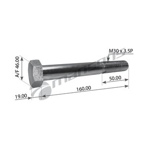 Болт BPW рессоры (M30x3.5х160мм) MANSONS M30160, 0334015210