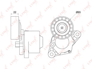 Натяжитель приводного ремня HYUNDAI Accent (06-),Elantra (06-),i30 KIA Ceed LYNX PT3251, T39123, 25281-2A100