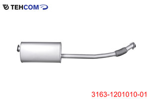 Глушитель УАЗ-3163 дв.ЗМЗ-409 ЕВРО-4 с гофрой нержавеющая сталь ТЕХКОМ 3163-1201010-01, 3163-1201010-11, 31622-1201010-10