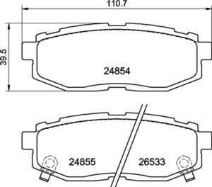 Колодки тормозные SUBARU Impreza,Legacy,Tribeca (10-) задние (4шт.) MINTEX MDB3006, GDB3442, 26696-XA011