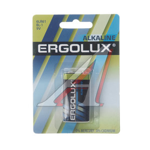 Батарейка KRONA 6LR61 9V блистер 1шт. Alkaline ERGOLUX 6LR61 BL-1, EL-6LR61