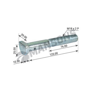 Шпилька колеса BPW (M18x2.0x125) MANSONS 790.179, 790179, 0250704100