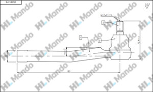 Наконечник рулевой тяги CHEVROLET Rezzo (00-08) левый MANDO DSA020621, 96261378