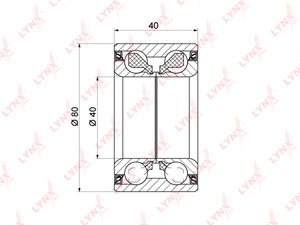 Подшипник ступицы MITSUBISHI Lancer (03-) передней LYNX WB1336, VKBA6926, MR491449