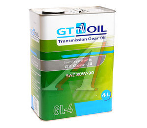 Масло трансмиссионное GT GEAR OIL GL-4 80W90 4л GT OIL 8809059407769, GT OIL SAE 80W90