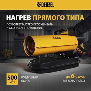 Пушка тепловая 20кВт 500куб.м/ч дизельная DENZEL 96482