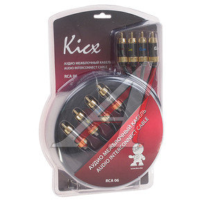 Кабель RCA 4х4 5м KICX RCA-06, KICX RCA-06