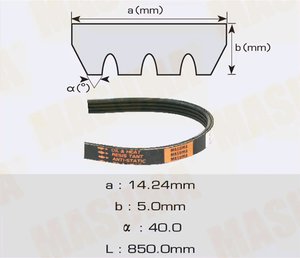 Ремень приводной поликлиновой 4PK850 MASUMA 4PK850