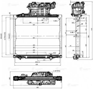 Радиатор MAN TGA (00-) охлаждения двигателя LUZAR LRc1283, 62875, 81061016518