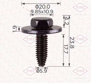 Клипса автомобильная (упаковка 10шт. цена за 1шт.) TATSUMI BELT TJB1760