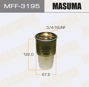 Фильтр топливный TOYOTA Rav 4 (08-) (2.0/2.2 D4-D) MASUMA MFF-3195, KC100D, 23390-33030