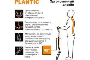 Лопата штыковая с металлическим черенком и ручкой Terra PLANTIC 11002-01