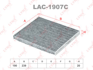 Фильтр воздушный салона HYUNDAI Tucson (04-),ix35 (10-) угольный LYNX LAC1907C, LA464, 97133-2E260