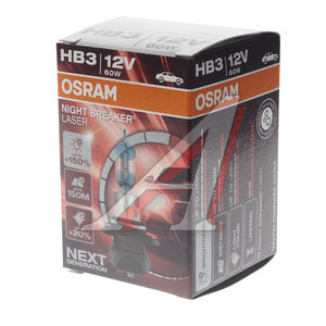 Лампа 12V HB3 60W P20d +150% 3800K Night Breaker Laser OSRAM 9005NL, O-9005NL, 12В/60Вт (HB3)