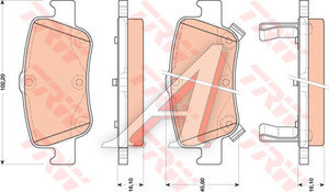 Колодки тормозные TOYOTA Auris (07-) задние (4шт.) TRW GDB3480, 04466-02181