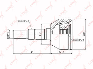 ШРУС наружный OPEL Astra H (04-) комплект LYNX CO5904, 304384, 93182575