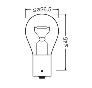 Лампа 12V P21W BA15s OSRAM 7506, O-7506, А12-21-3