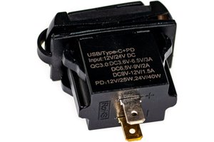 Розетка автомобильная встраиваемая 12V-24V вольтметр QC3.0 PRO LEGEND PL9375