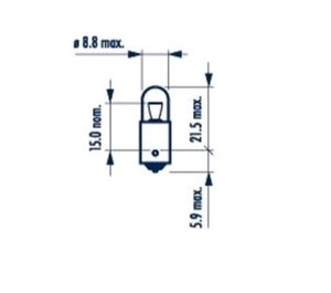 Лампа 24V T2W BA9s NARVA 170633000, N-17063, А24-2