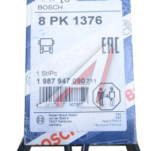 Ремень приводной поликлиновой 8PK1376 MAN TGA 33.360 (D 2866) BOSCH 1987947090, 8PK1376, 51968200239