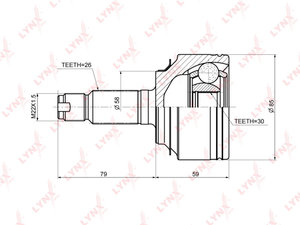 ШРУС наружный HONDA Civic (05-) комплект LYNX CO3649, ADH28965, 44014-SMG-E01