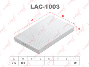 Фильтр воздушный салона AUDI A6 (97-99) LYNX LAC1003, K1032, 4B0819439A